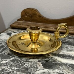 Sold Brass candle stick holder vintage decor